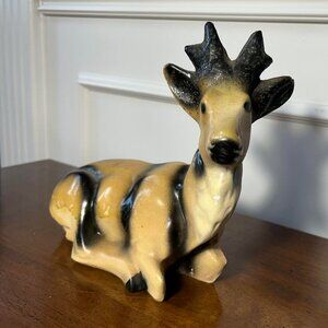 Vintage chalkware stag figurine